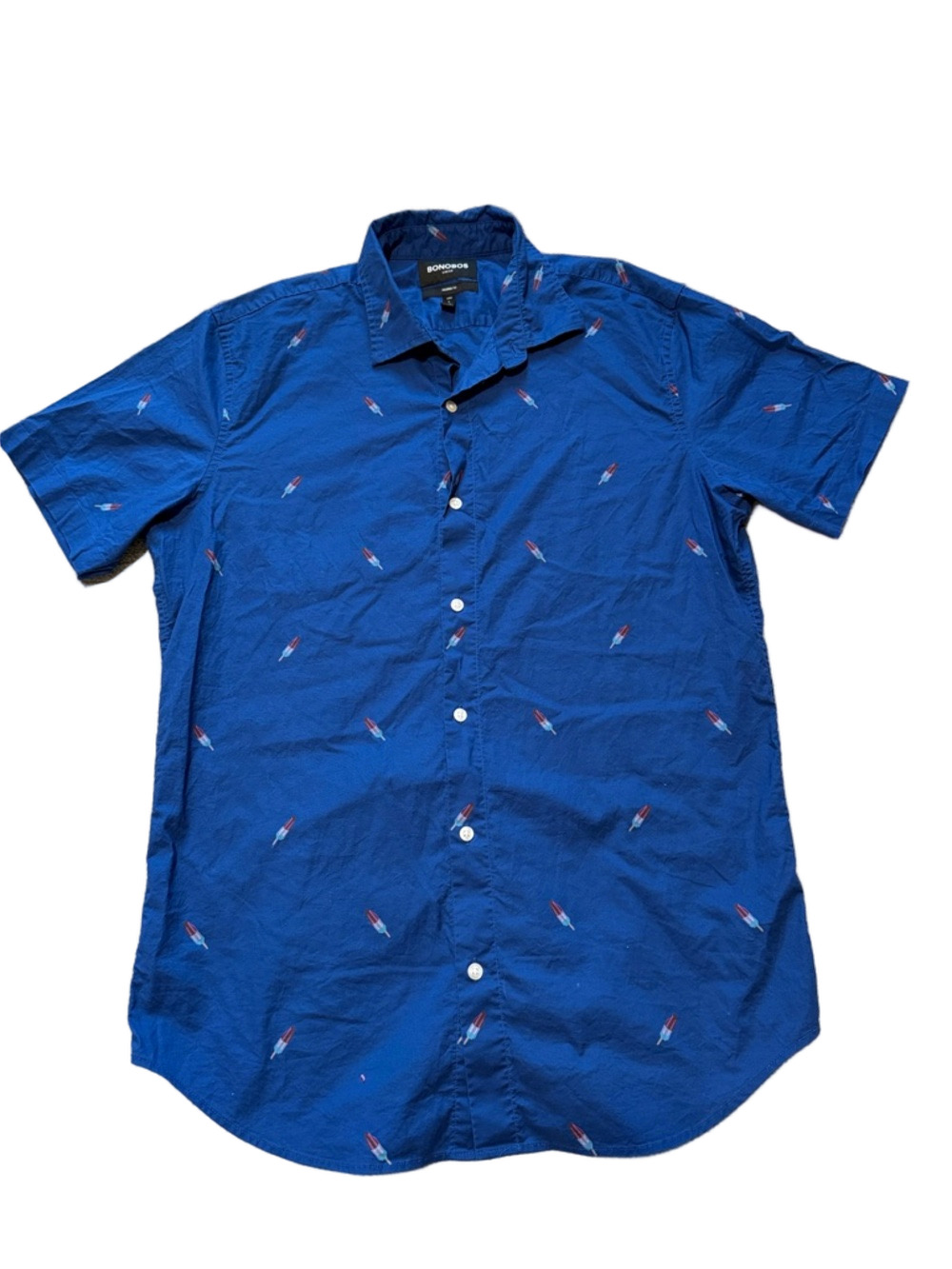 Bonobos Men’s Slim Fit Stretch Popsicle Button Down Shirt Sz L Long